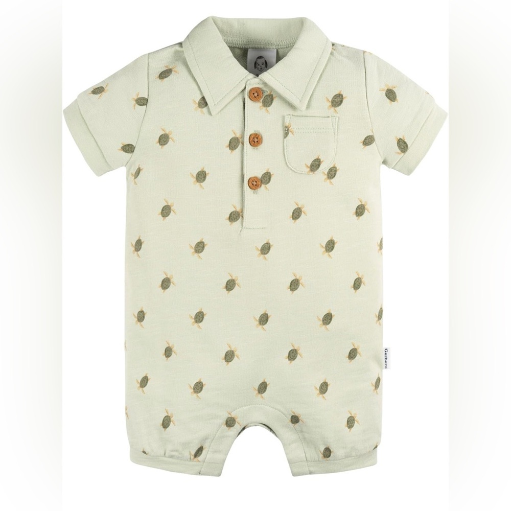 Gerber Baby Turtle Collared Romper - 3-6m